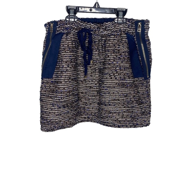 Color Block tweed mini skirt Size 38 small - Picture 1 of 4